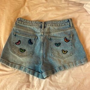 Pacsun butterfly jean shorts